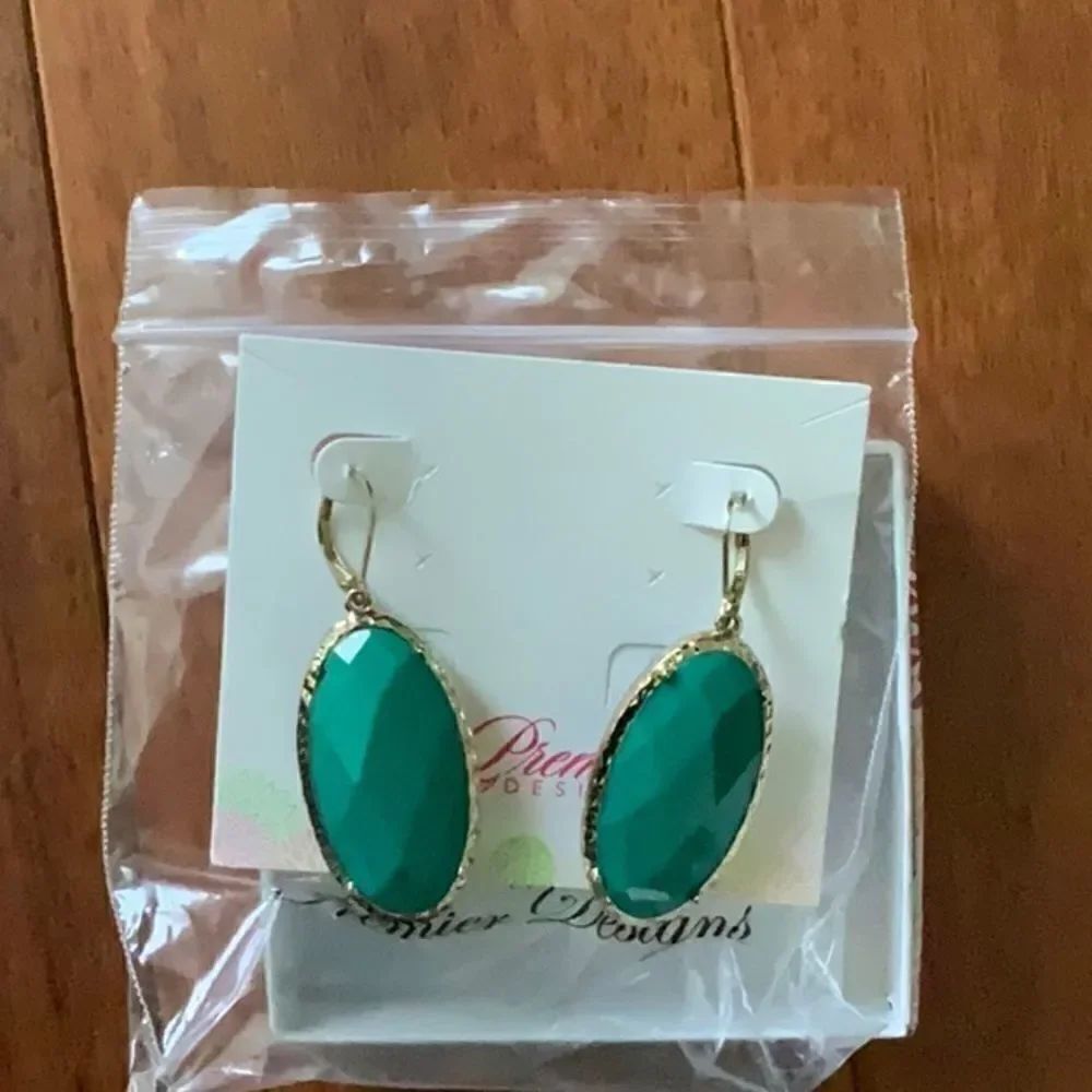 New Premier Design blue green dangle earrings